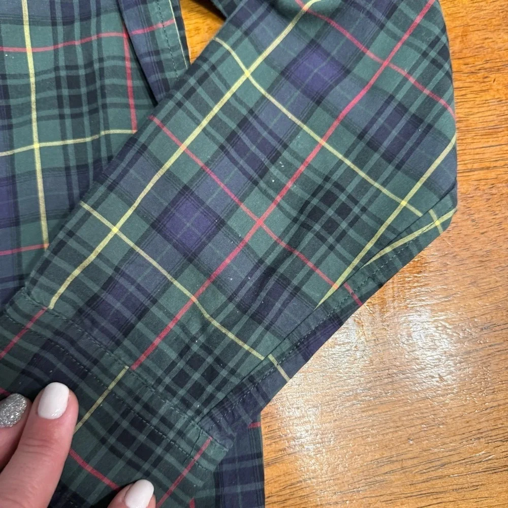 Ralph Lauren Multicolor Plaid Button-Down Shirt navy green red size medium 10-12
